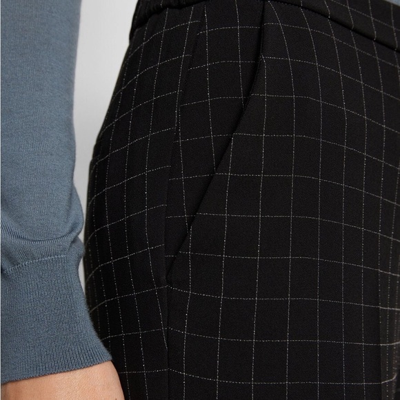 THEORY Treeca Pull On Pant in Checked Crepe Black - Picture 2 of 8